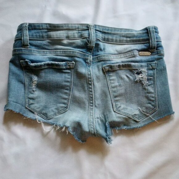 KanCan Womens Highly Distressed Daisy Duke Cut Offs Short Denim Jean Shorts☀🌊🌺 - Picture 10 of 12